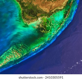 The Changing Seas of the Florida Keys. Growing corals and falling sea levels brought these small islands above the water line. Elements of this image furnished by NASA. - Powered by Shutterstock