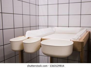 Changing Table In A Public Restroom, Room For Mother And Child