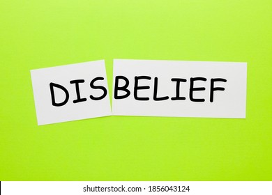 Changing word disbelief transformed to belief on a white sheet - Shutterstock ID 1856043124