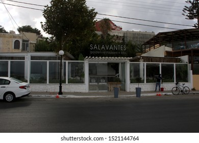 Chania/Crete, Geece - September 14, 2019; Salavantes Garden Resturant And Bar Just Outside Chania, Greece 