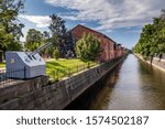 The channel of the Obvodny Canal and Kronstadt Admiralty in the historical part of the city