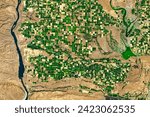 Channeled Scablands. The landforms on the Columbia Plateau in eastern Washington reveal a past punctuated by violent floods. Elements of this image furnished by NASA.