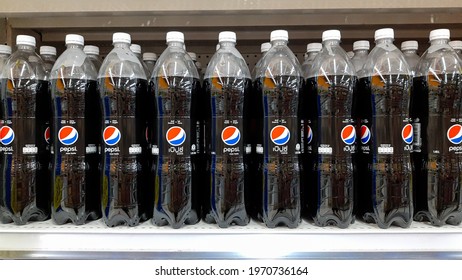 Chanthaburi, Thailand,  May 9, 2021: Pepsi Max On The Shelf In Supermarker