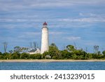 The Chantry island lighthouse on lake huron, off the shores of Southampton, Ontario.