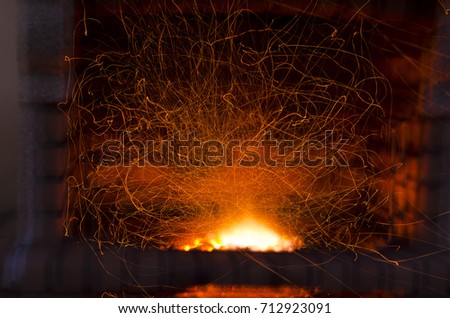 Similar – Foto Bild Feuer Werk Nachthimmel