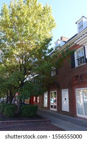 CHAPEL HILL, NC - November 10, 2019: Treelined Street In Downtown Chapel Hill On Franklin Street