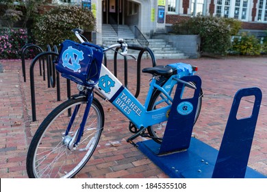 Chapel Hill, NC / USA - October 23, 2020: Tar Heel Bikes, Rental Bicycle, On The Campus Of UNC, University Of North Carolina At Chapel Hill