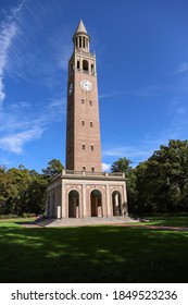 Chapel Hill, NC / USA - October 21, 2020: Bell Tower On UNC Campus