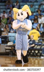 CHAPEL HILL, NC-FEB 28: University Of North Carolina Tar Heels Mascot Performs At The Game Against The Duke Blue Devils On February 28, 2016 At Carmichael Arena.