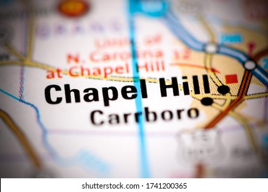 Chapel Hill. North Carolina. USA On A Geography Map