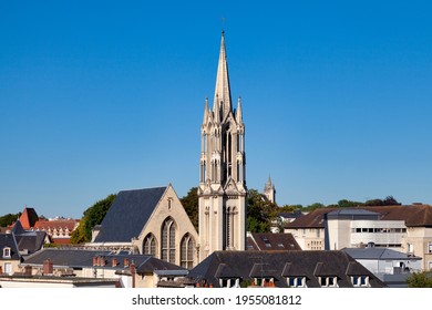 The Chapel Of Mercy With Behind The St. Stephen's Church Of Caen.