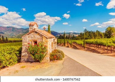 Chapel Near Vineyards In Napa Valley California USA