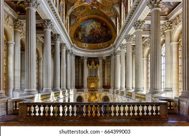 The chapel in the Palace of Versailles in France.