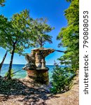 Chapel Rock along the majestic Pictured Rocks National Lake Shore in Michigan