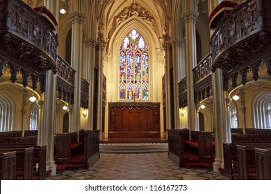 The Chapel Royal is a gothic revival building designed by Francis Johnston. It is famous for its vaulting, its particularly fine plaster decoration and carved oaks and galleries. - Powered by Shutterstock