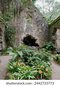 Chapel ruin in Park of Monserrate Palace in Sintra, Portugal. High quality photo