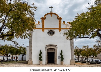 The Chapel of Saint Sebastian, Ermida de Sao Sebastiao at Tavira, Algarve, Portugal. Medieval origin and rebuilt in 1745 in Baroque style houses lush interior painting work by painter Diogo de Mangino - Powered by Shutterstock