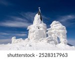 The chapel of Saints Peter and Paul on top of Kaimaktsalan mountain, covered with ice and snow, where a great battle took place in WWI between Serbian and Bulgarian troops