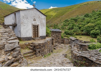 Chapel or small church among the ruins of the uninhabited village of Drave, the most isolated in Portugal.