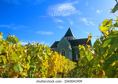 Chapel of Préhy in the vineyards of Chablis, Burgundy, France