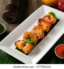 Char grilled Fish Tikka with Carom Seed, Bell Peppers and Onion