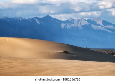 Chara Sands Against The Background Of The Transbaikal Ridge