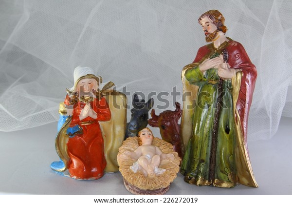 Characters Crib Baby Jesus Crib White Royalty Free Stock Image