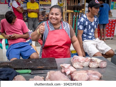 CHARAPOTO, MANABI, ECUADOR, CIRCA October 29 2017  Sunday fresh food Market in Charapoto, Manabi, Ecuador Circa Oct 29 2017. Sunday markets are an important part of life in present day ecuador.