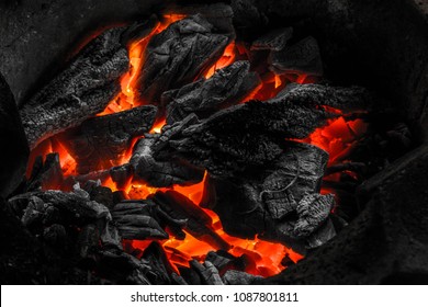 Charcoal Ash Fire Burning Hot 