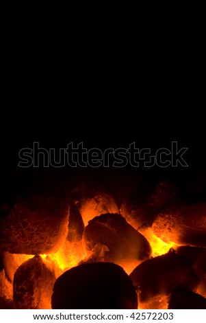 Charcoal fire for barbecue