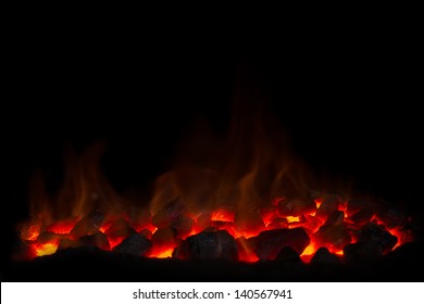 Charcoal Fire Black Background