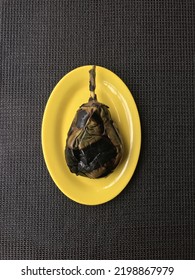 Charcoal Grilled Eggplant (Aubergine) On A Plate