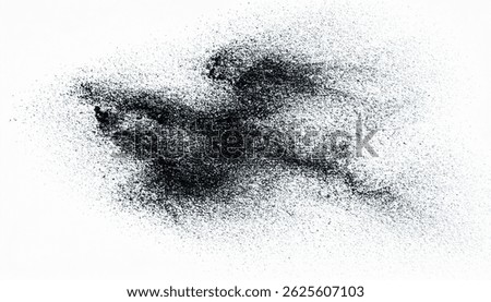 Charcoal splashes, black dotwork grain texture, abstract stipple sand effect, gradien