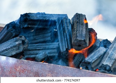 charcole fire in winter