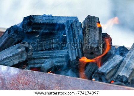 charcole fire in winter