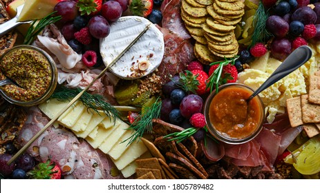 Charcuterie and cheese grazing board - Shutterstock ID 1805789482