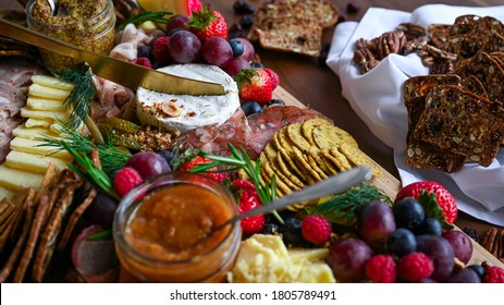Charcuterie and cheese grazing board - Shutterstock ID 1805789491