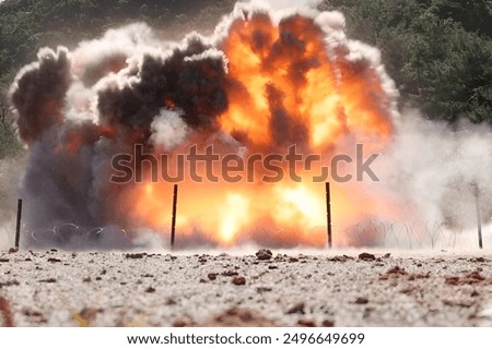 Charges placed to create craters