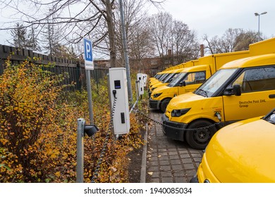 Charging station for post buses that are electrically fueled	, germany, 22.11.2020, Forst - Shutterstock ID 1940085034