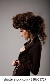 Charisma. Stylish Woman With Unusual Shaggy Hairstyle