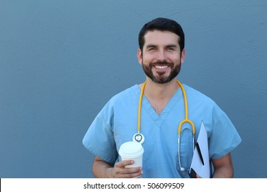 Charismatic Doctor Having A Break In The Staff Room