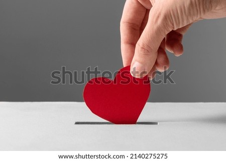 Similar – Image, Stock Photo red heart on the delineator