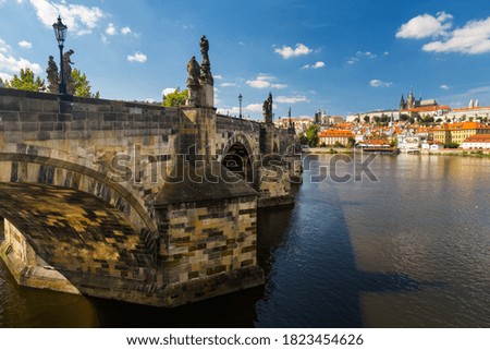 Similar – Karlsbrücke an der Seite und Prag Stadt