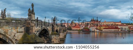 Similar – Karlsbrücke an der Seite und Prag Stadt