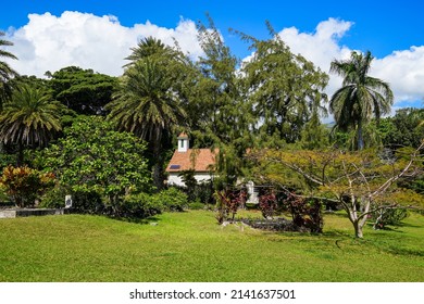 Charles Lindbergh's Grave In The Cemetary Adjacent To Palapala Ho‘omau Congregational Church In Kipahulu On Hana Highway, East Of Maui Island In Hawaii, United States