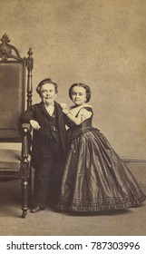 Charles Sherwood Stratton, Aka Tom Thumb, And Wife, Lavinia Warren, C. 1865. Photo By Charles DeForest Fredricks