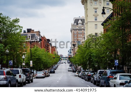 Charles Street in Mount Vernon, Baltimore, Maryland.