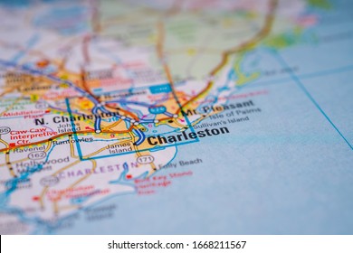 Charleston On USA Map Background