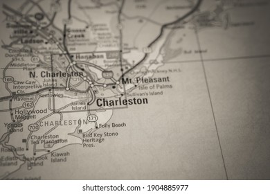 Charleston On USA Map Background