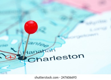 Charleston Pinned On A Map Of USA 